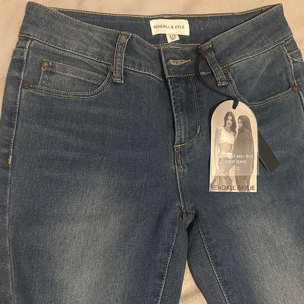 Kendall & Kylie Dark Blue Ankle Jeans